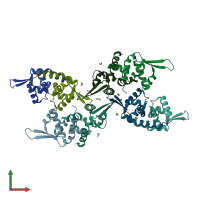 PDB entry 4a5m coloured by chain, front view.