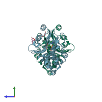 PDB entry 4a5r coloured by chain, side view.