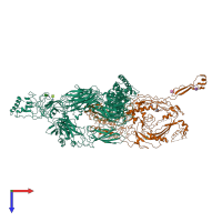 PDB entry 4a5w coloured by chain, top view.