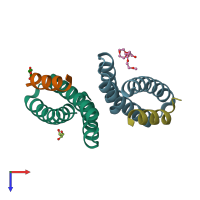 PDB entry 4a5x coloured by chain, top view.