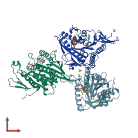 PDB entry 4a5y coloured by chain, front view.