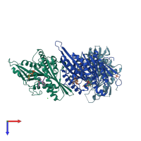 PDB entry 4a5y coloured by chain, top view.