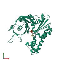 PDB entry 4a61 coloured by chain, front view.