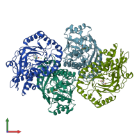 PDB entry 4a6g coloured by chain, front view.