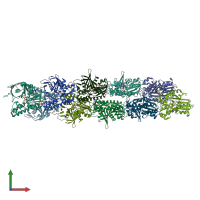 PDB entry 4a6j coloured by chain, front view.
