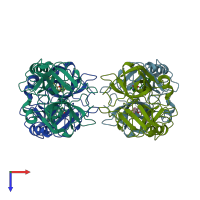 PDB entry 4a6l coloured by chain, top view.