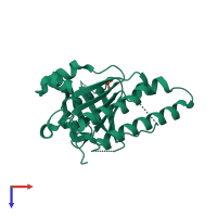 PDB entry 4a6p coloured by chain, top view.