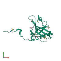 PDB entry 4a6q coloured by chain, front view.