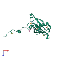 PDB entry 4a6q coloured by chain, top view.