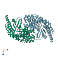 PDB entry 4a6r coloured by chain, top view.