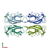 PDB entry 4a6s coloured by chain, front view.