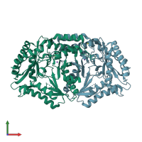 PDB entry 4a6u coloured by chain, front view.