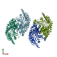 PDB entry 4a72 coloured by chain, front view.