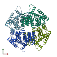 PDB entry 4a73 coloured by chain, front view.