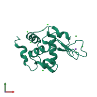 PDB entry 4a7d coloured by chain, front view.