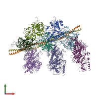 PDB entry 4a7f coloured by chain, front view.