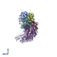 PDB entry 4a7f coloured by chain, side view.