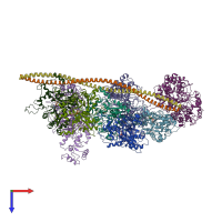 PDB entry 4a7f coloured by chain, top view.