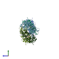 PDB entry 4a7n coloured by chain, side view.