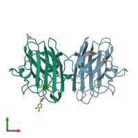 PDB entry 4a7u coloured by chain, front view.