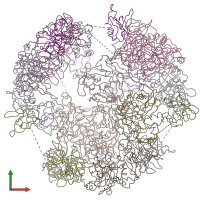 PDB entry 4a8a coloured by chain, front view.