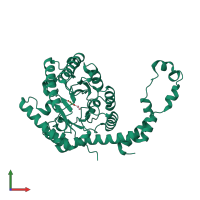 PDB entry 4a8i coloured by chain, front view.