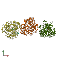 PDB entry 4a8m coloured by chain, front view.