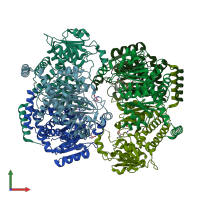 PDB entry 4a8p coloured by chain, front view.