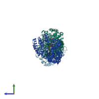 PDB entry 4a8q coloured by chain, side view.