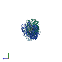 PDB entry 4a8w coloured by chain, side view.