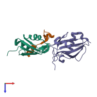 PDB entry 4a8x coloured by chain, top view.