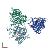 PDB entry 4a95 coloured by chain, front view.