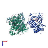 PDB entry 4a95 coloured by chain, top view.