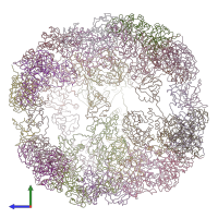 PDB entry 4a9g coloured by chain, side view.