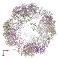 PDB entry 4a9g coloured by chain, top view.