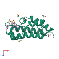 PDB entry 4a9l coloured by chain, top view.