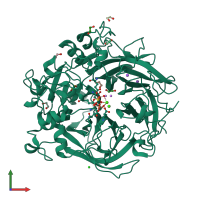 PDB entry 4a9v coloured by chain, front view.