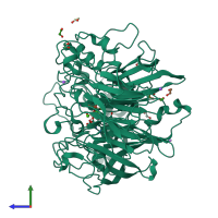 PDB entry 4a9v coloured by chain, side view.