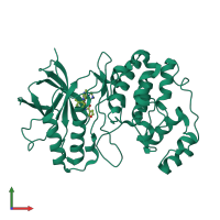 PDB entry 4aa4 coloured by chain, front view.