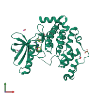 PDB entry 4aaa coloured by chain, front view.