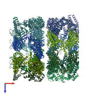 PDB entry 4aaq coloured by chain, top view.