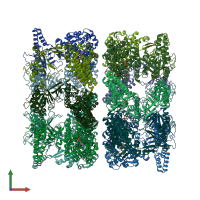 PDB entry 4aau coloured by chain, front view.