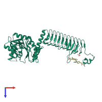 PDB entry 4aaw coloured by chain, top view.
