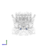 FE2/S2 (INORGANIC) CLUSTER in PDB entry 4aay, assembly 1, side view.