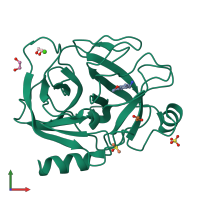 PDB entry 4ab9 coloured by chain, front view.