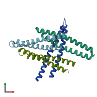PDB entry 4abm coloured by chain, front view.