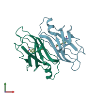 PDB entry 4abw coloured by chain, front view.