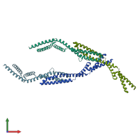PDB entry 4abx coloured by chain, front view.