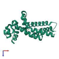 PDB entry 4ac6 coloured by chain, top view.