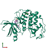 PDB entry 4acm coloured by chain, front view.